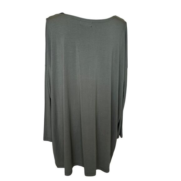 Pinko Olive Green Tunic Top SMALL Oversized Lagenlook Minimalist Dress Designer - Picture 3 of 5